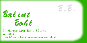 balint bohl business card