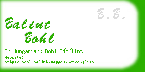 balint bohl business card